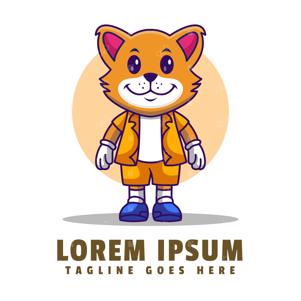 قالب لوگوی گربه بامزه