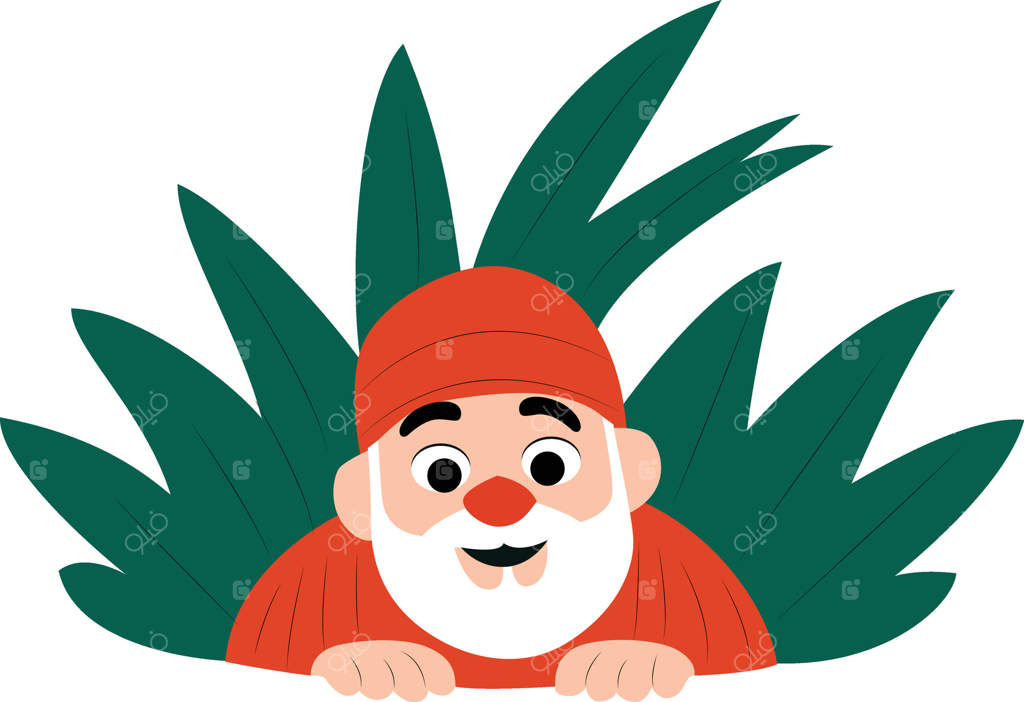 کوتوله باغ خوشحال در میان برگ‌ها پنهان شده، روز واتانگی مبارک به اجراگر سنتی