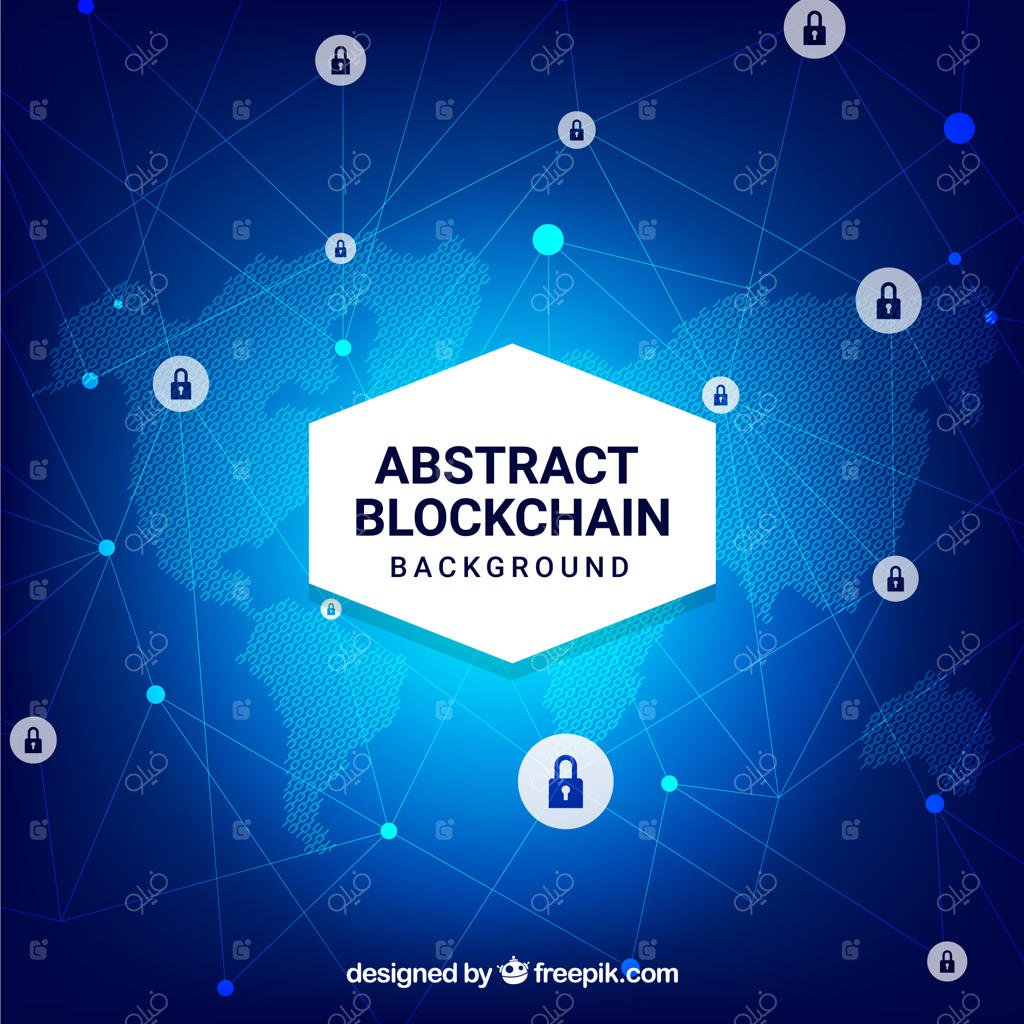 پس‌زمینه بلاکچین با نقشه جهان