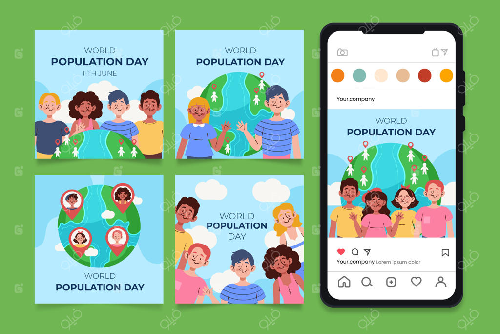 مجموعه پست‌های اینستاگرام برای جشن روز جهانی جمعیت
