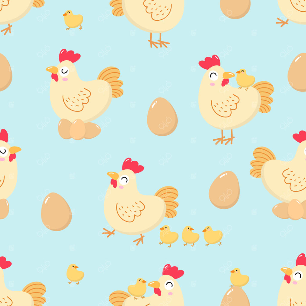 طرح بدون درز مرغ و جوجه