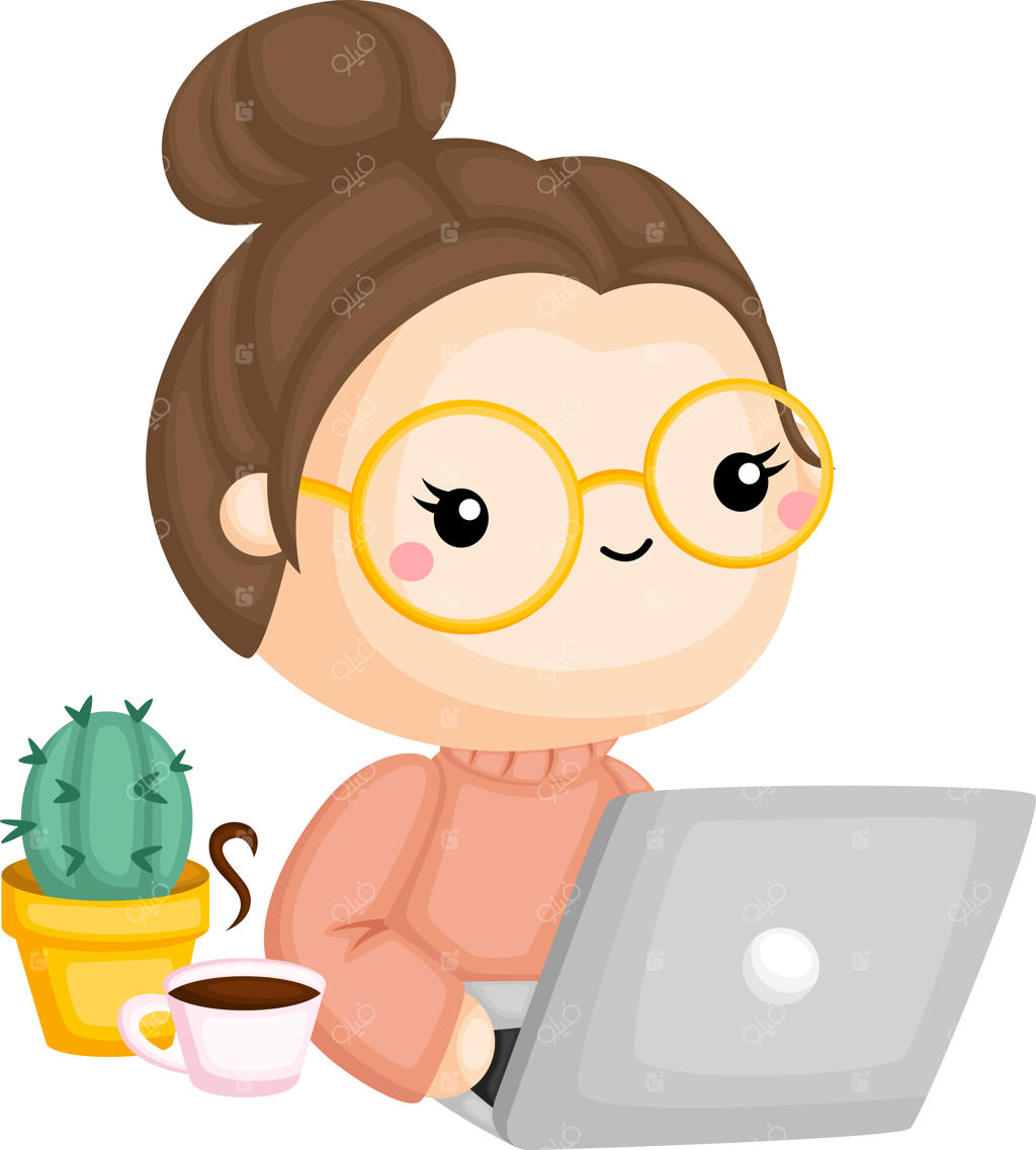 تصویر دختری که با لپ‌تاپ کار می‌کند