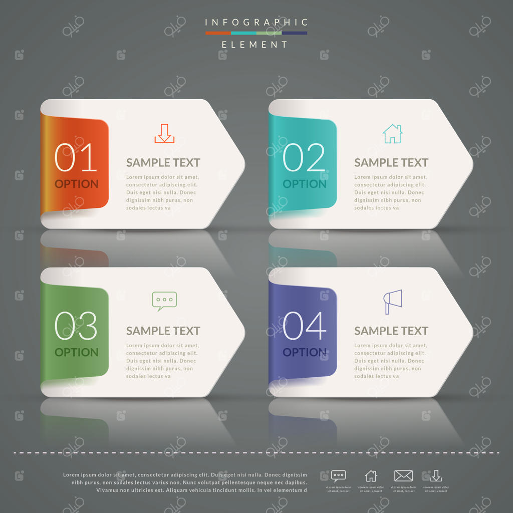 طراحی قالب اینفوگرافیک ساده با گزینه‌های بنر