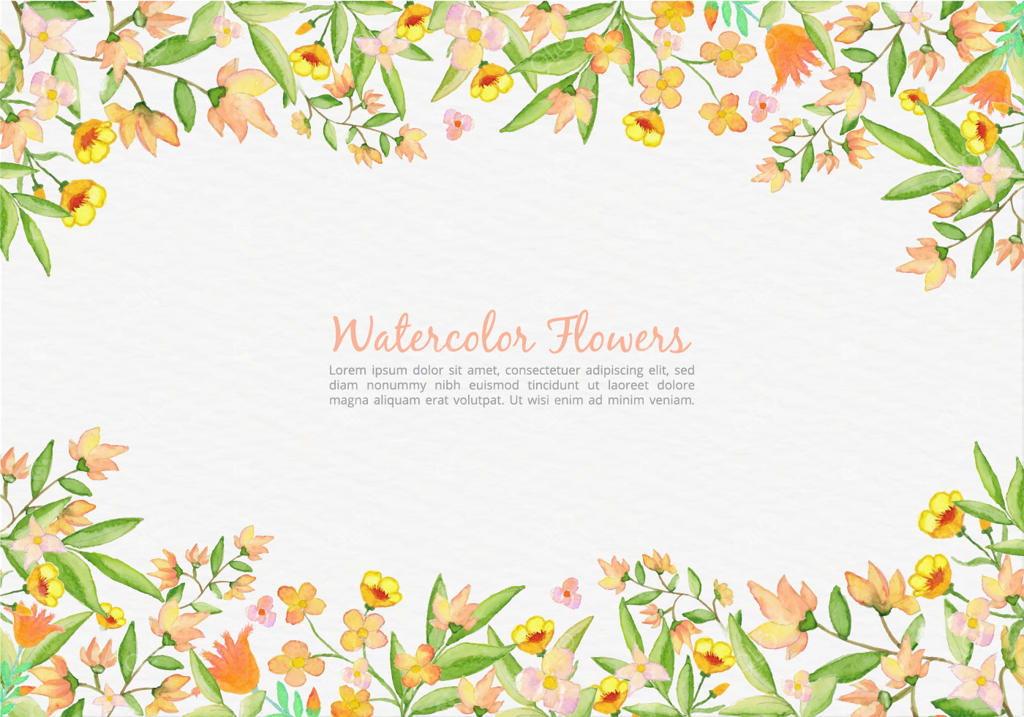 پس‌زمینه‌ی گل‌های نارنجی نقاشی‌شده با وکتور رایگان