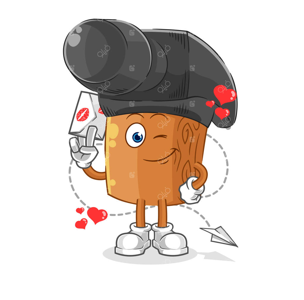 تصویر شخصیت وکتور نامه عاشقانه با چکش در دست