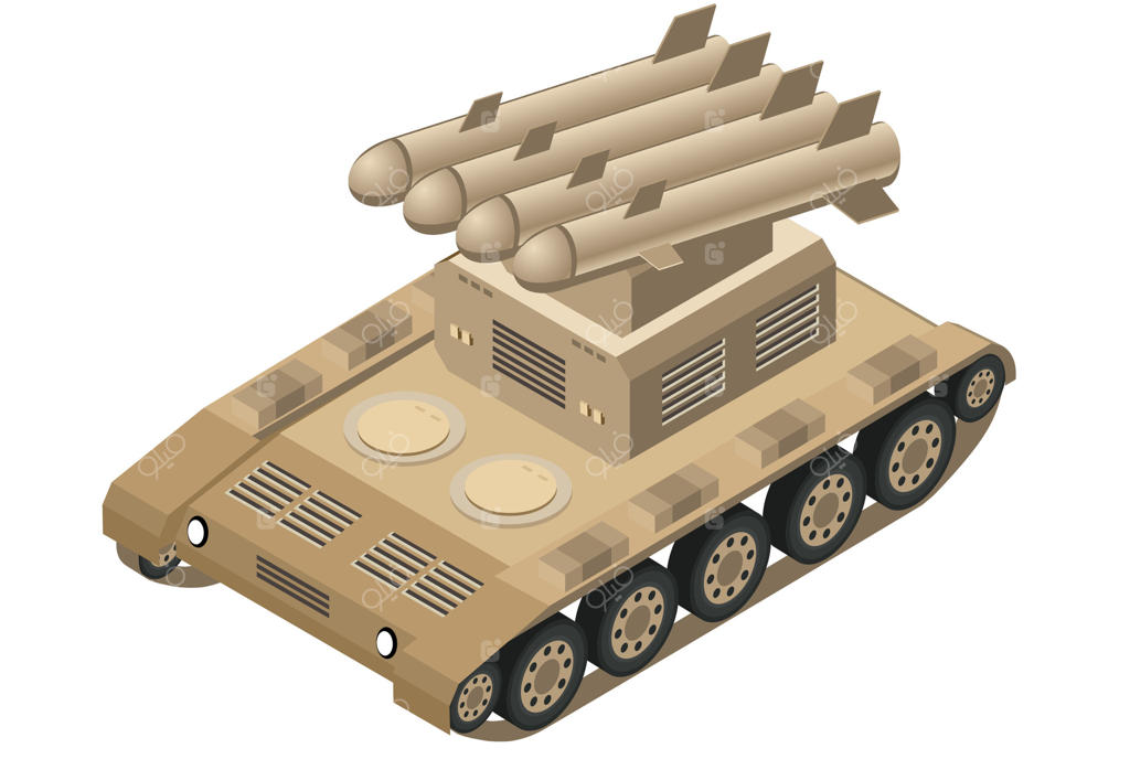 تصویری از یک تانک با موشک‌ها