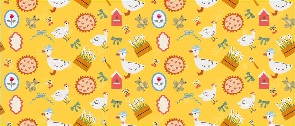 طرح دکوراسیون کلبه جذاب با مرغ‌ها و ابزار باغبانی