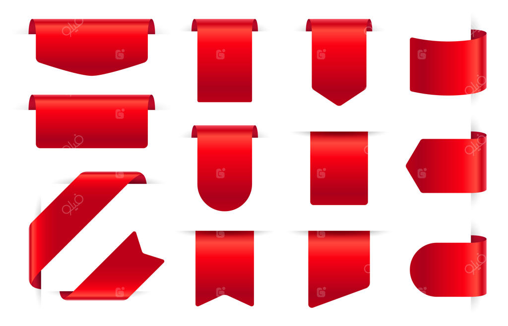 برچسب‌های ابریشمی قرمز