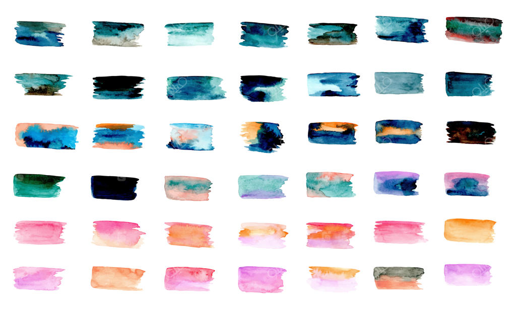 بافت قلم‌موهای رنگارنگ با آبرنگ