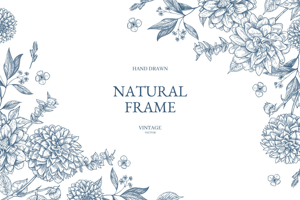 طرح بوتانیک گل‌های رز با حاشیه وینتیج وکتوریال