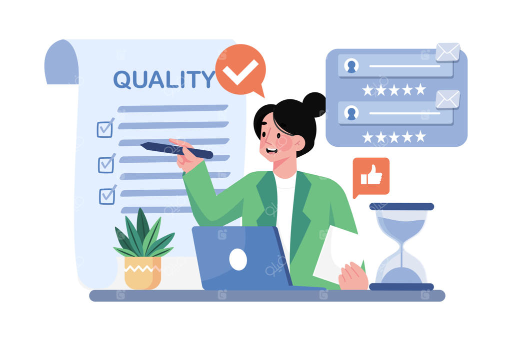 متخصص کنترل کیفیت در حال پیاده‌سازی فرآیندهای کیفی