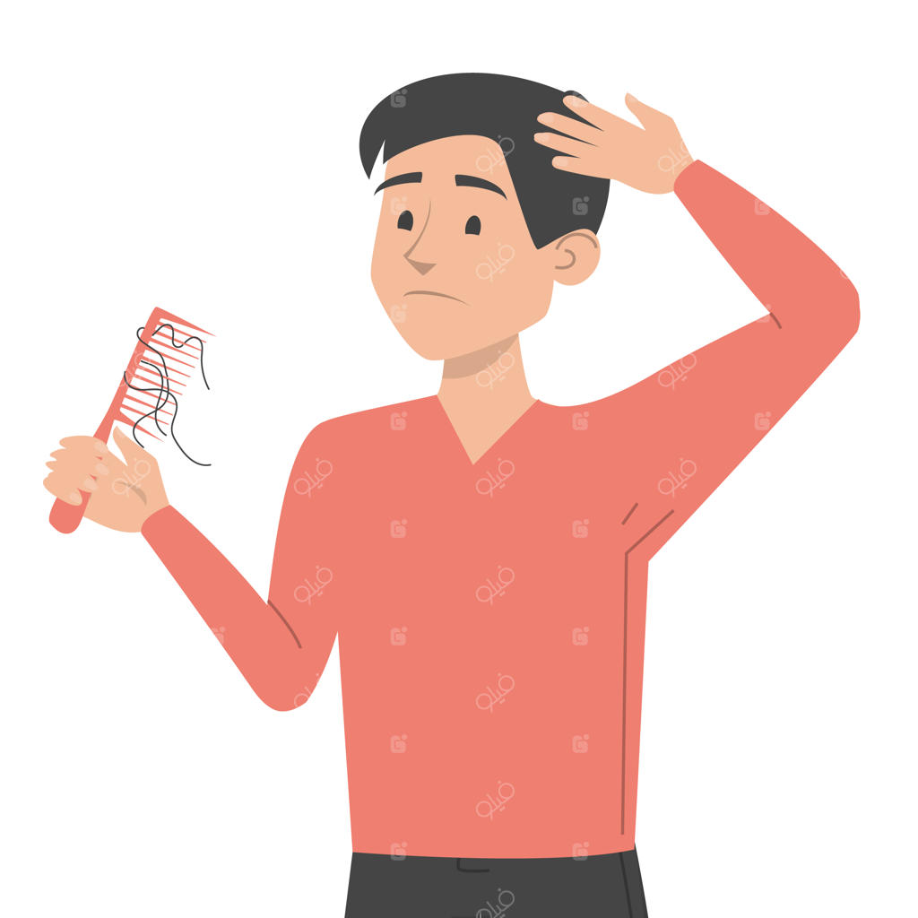 تصویرسازی مردی با شانه در دست