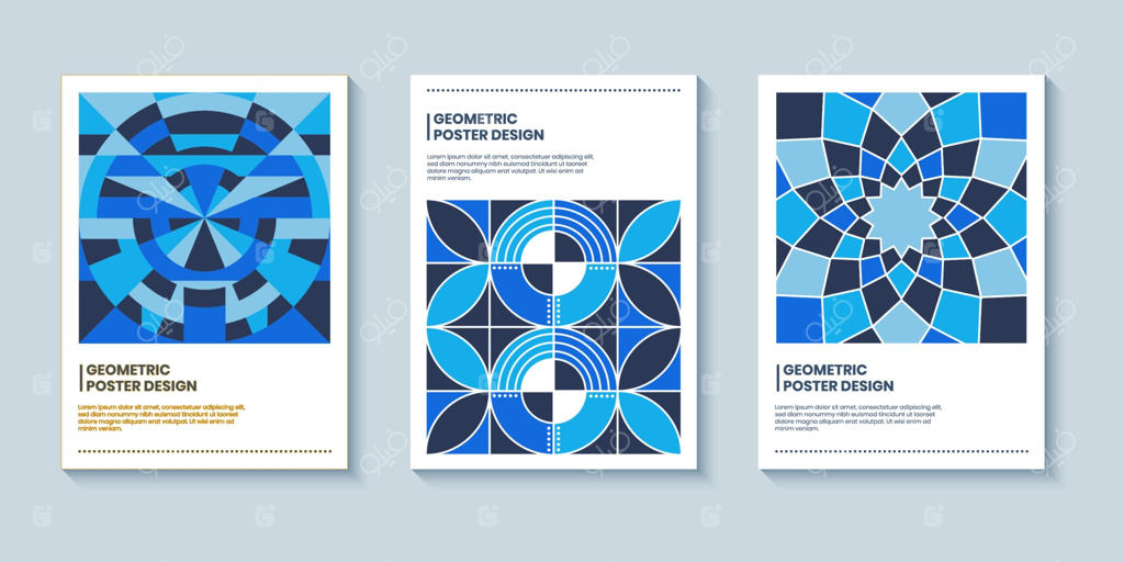زمینه جلد کتاب یا پوستر به سبک هنر پاپ هندسی