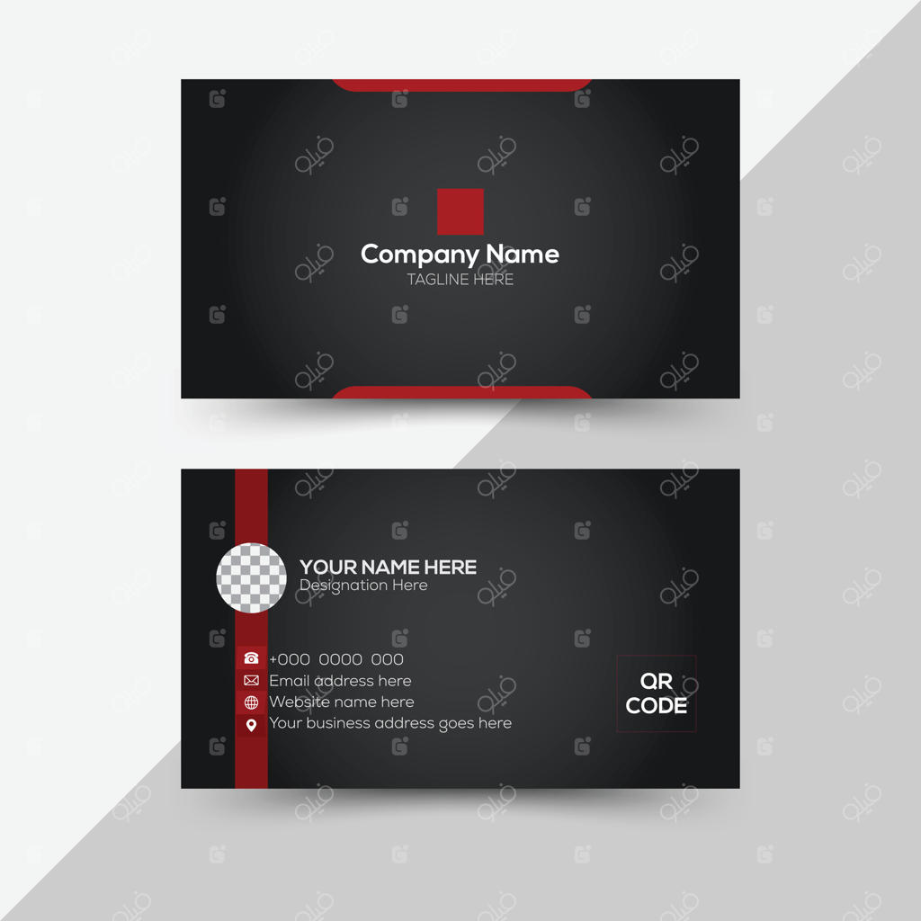 قالب کارت ویزیت تجاری لوکس و تیره