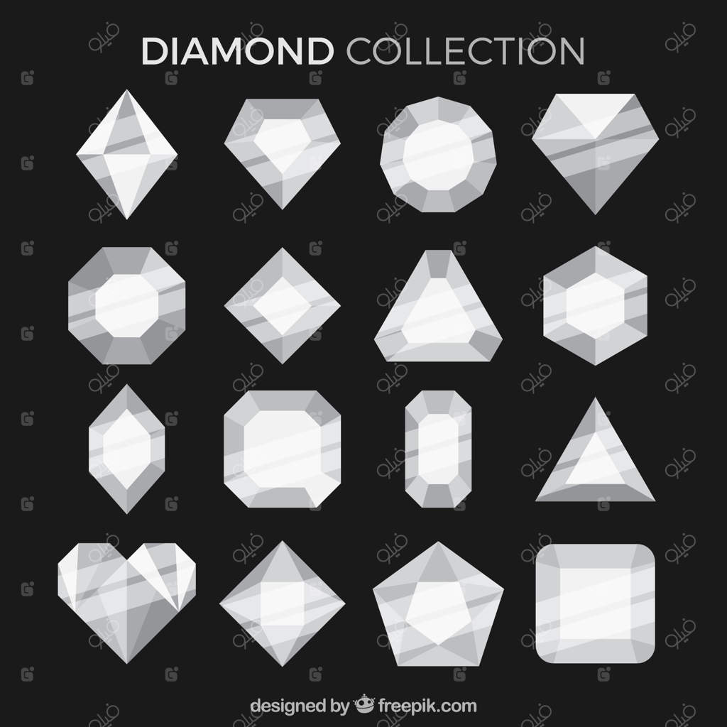 مجموعه‌ای از الماس‌ها به سبک طراحی ساده