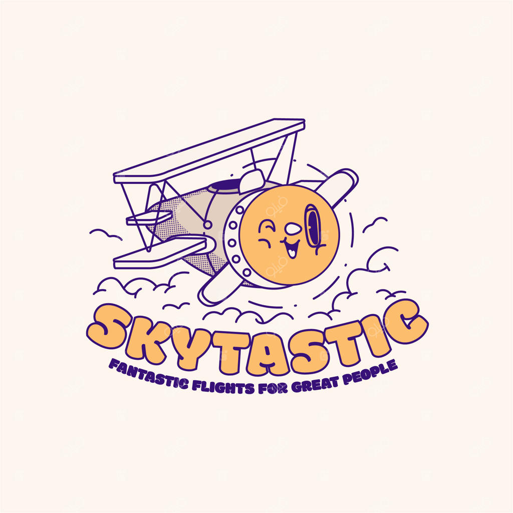 قالب لوگوی هواپیما با طراحی دستی