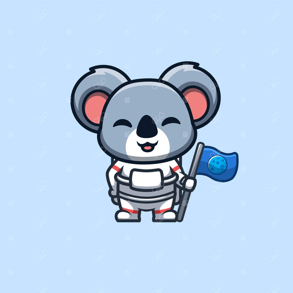 لوگوی کارتونی و بامزه کوالا فضانورد