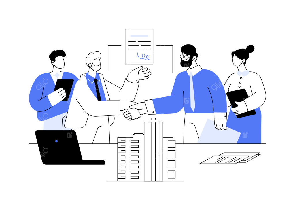 تصویرسازی وکتور با مفهوم انتزاعی سرمایه‌گذاری در املاک