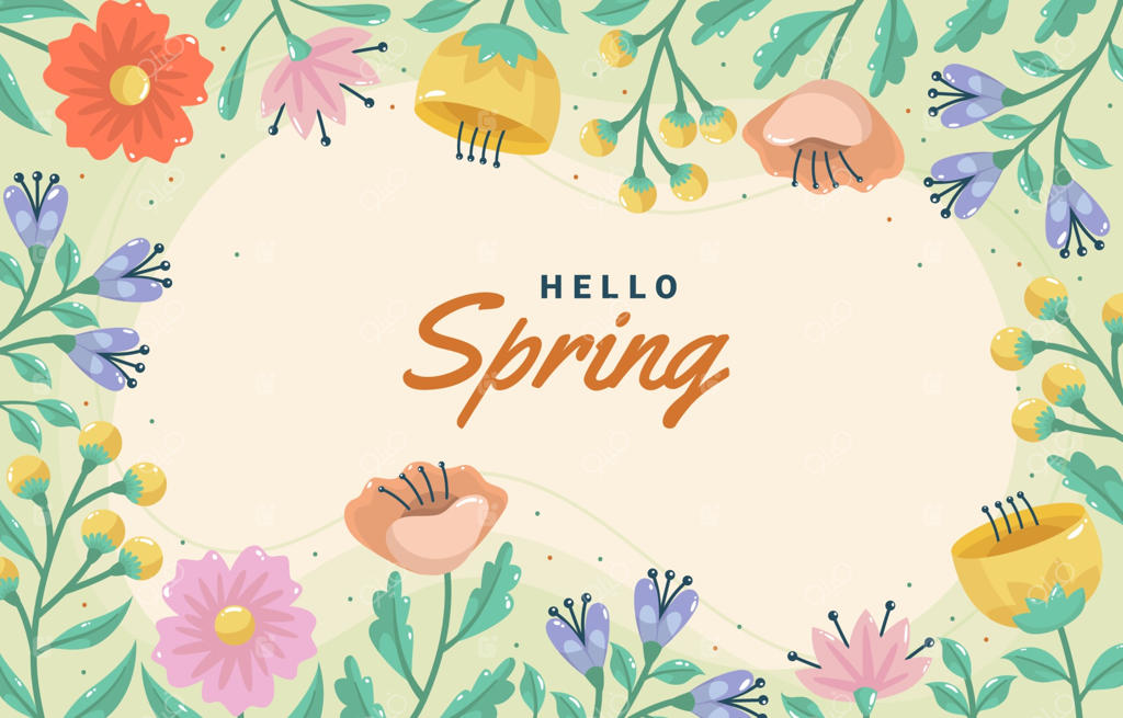 قالب پس‌زمینه گل‌های بهاری