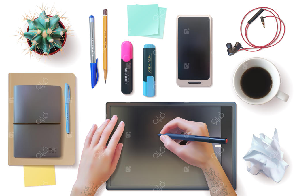 مجموعه هویت بصری دفتر کار واقعی