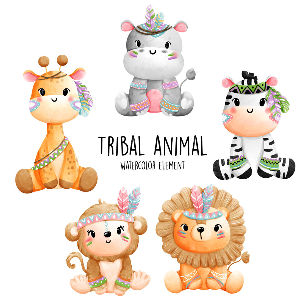 تصویرسازی وکتور حیوان جنگلی با طرح قبیله‌ای