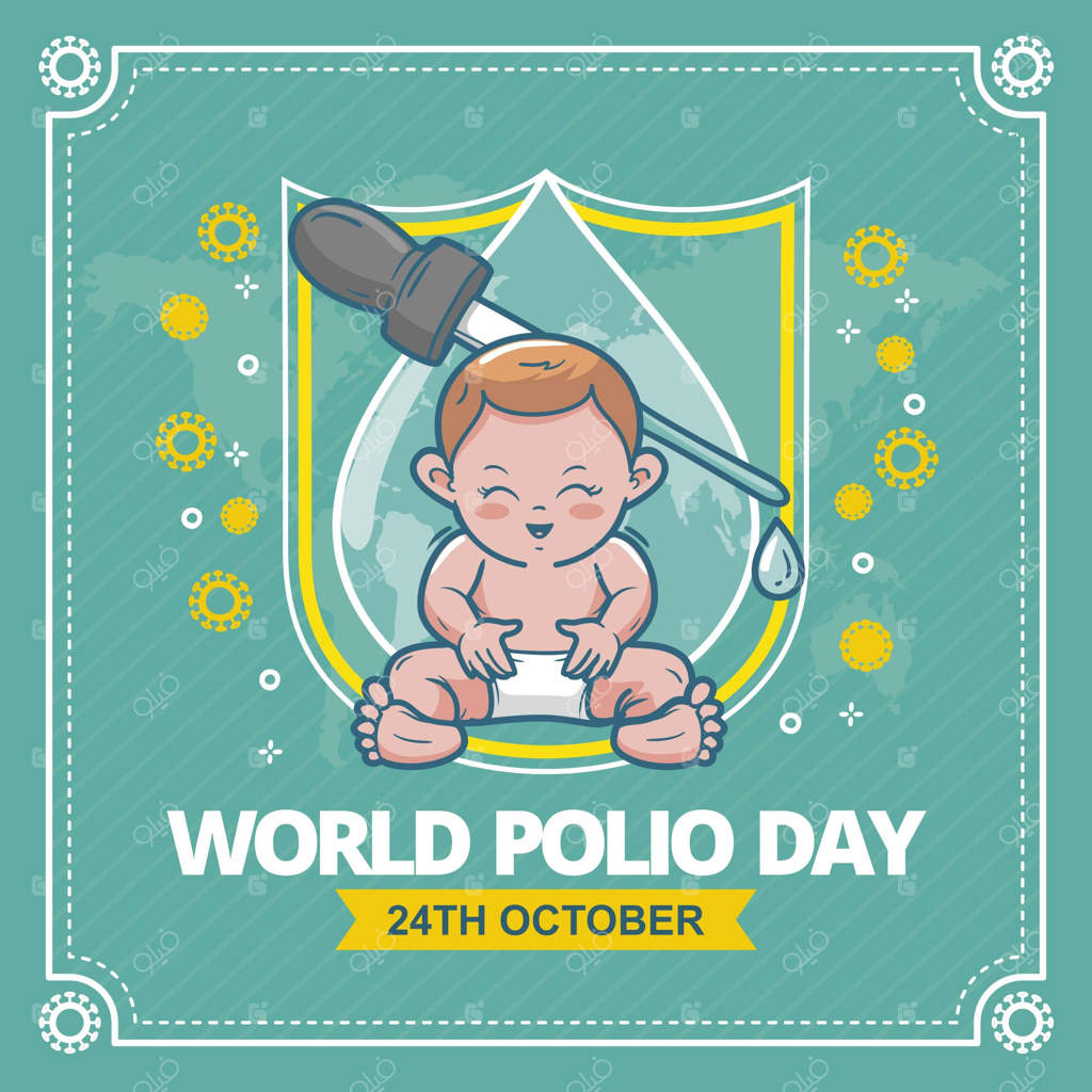 تصویر دست‌کشیده روز جهانی مبارزه با فلج اطفال