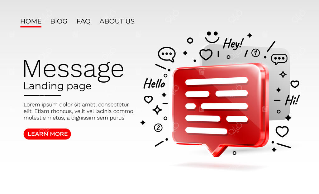 چت با آیکون‌های متعدد برای ارتباط بین افراد، وکتور