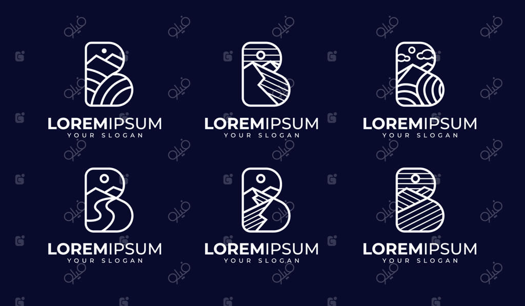 الهام از طراحی لوگو حرف B و کوهستان