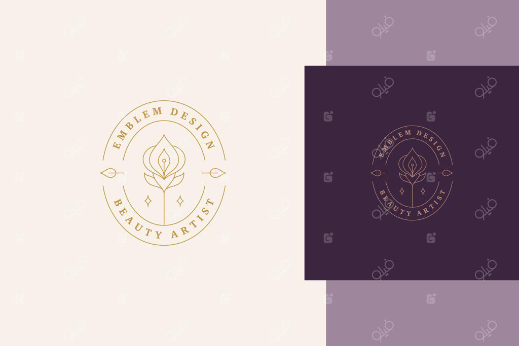 الگوی مینیمالیستی برای طراحی لوگو با ارکیده‌ای شیک در قاب بیضی به سبک خطی