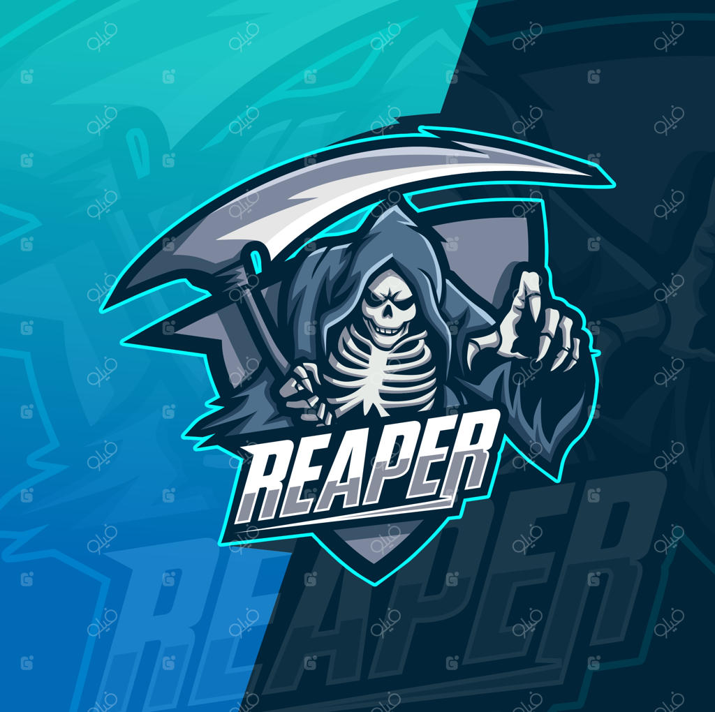 قالب لوگوی ورزشی مجازی جمجمه دروگر