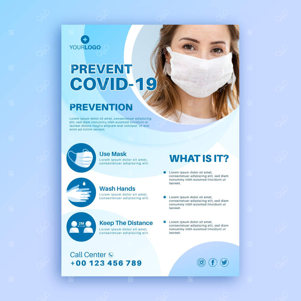 قالب بروشور اطلاع‌رسانی ویروس کرونا