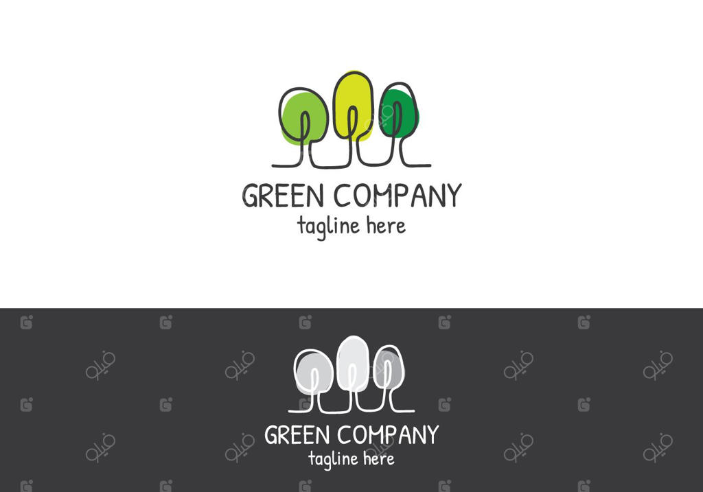 لوگوی طراحی خطی درخت