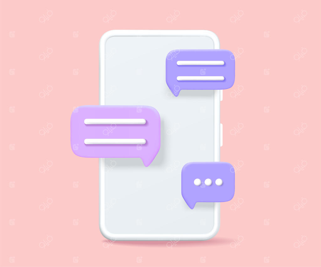 گوشی هوشمند با گرافیک برداری تصویر چت