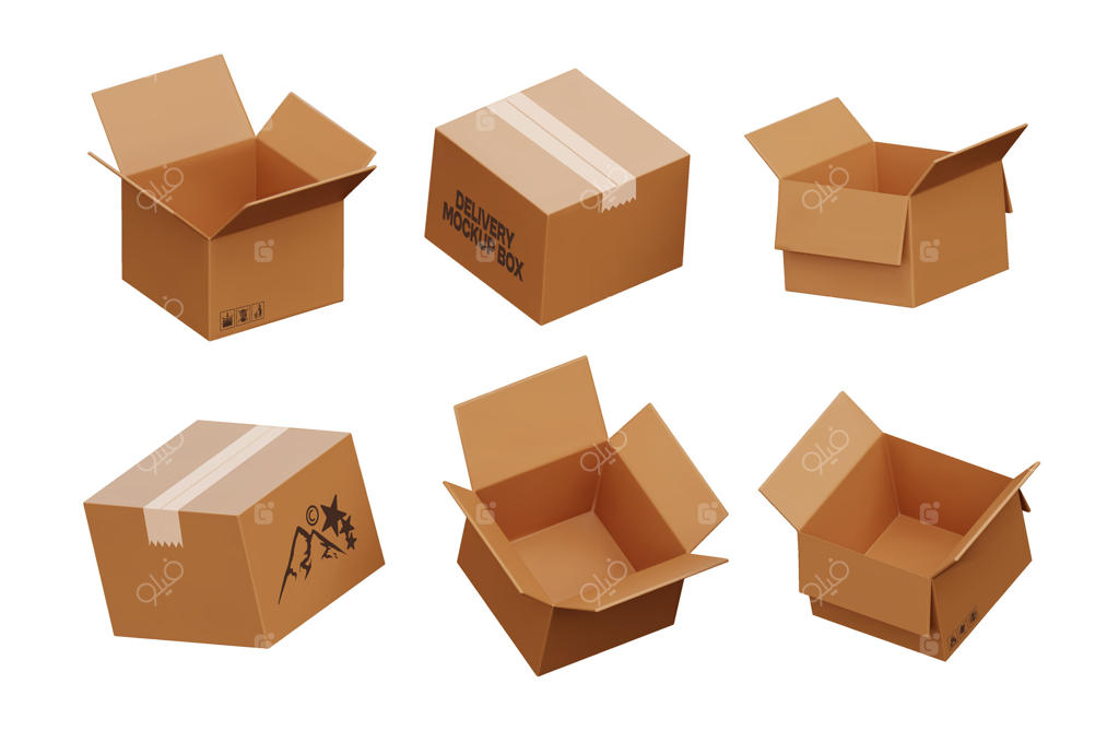 تصویرسازی وکتور حرفه‌ای جعبه‌های ارسال و اسباب‌کشی