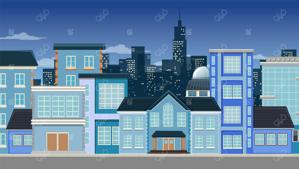 نمای شهر در شب