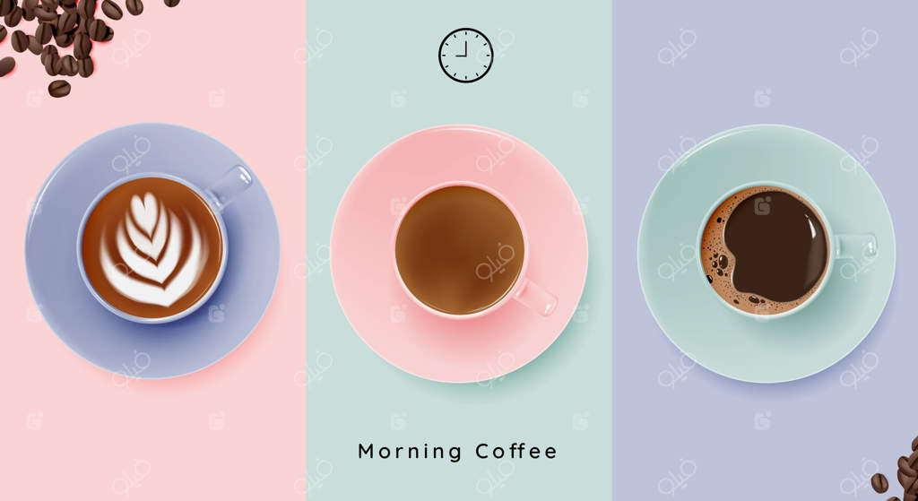 تصویری از استراحت با فنجان قهوه و رنگ‌های ملایم پاستلی