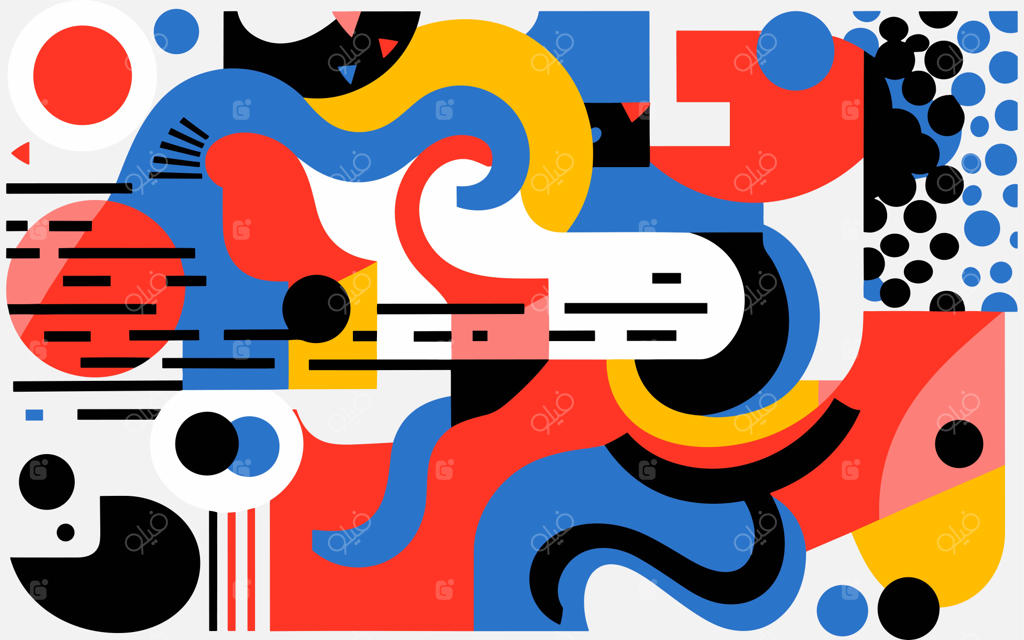 رنگ‌های زنده و اشکال پویا: بازی انتزاعی با طراحی‌های هنری و الگوهای رنگارنگ