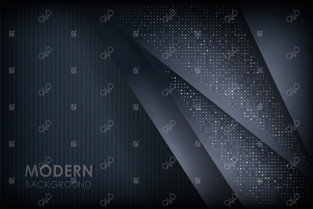 پس‌زمینه‌ی انتزاعی تیره با لایه‌های مشکی. تزئین‌شده با نقاط براق نقره‌ای