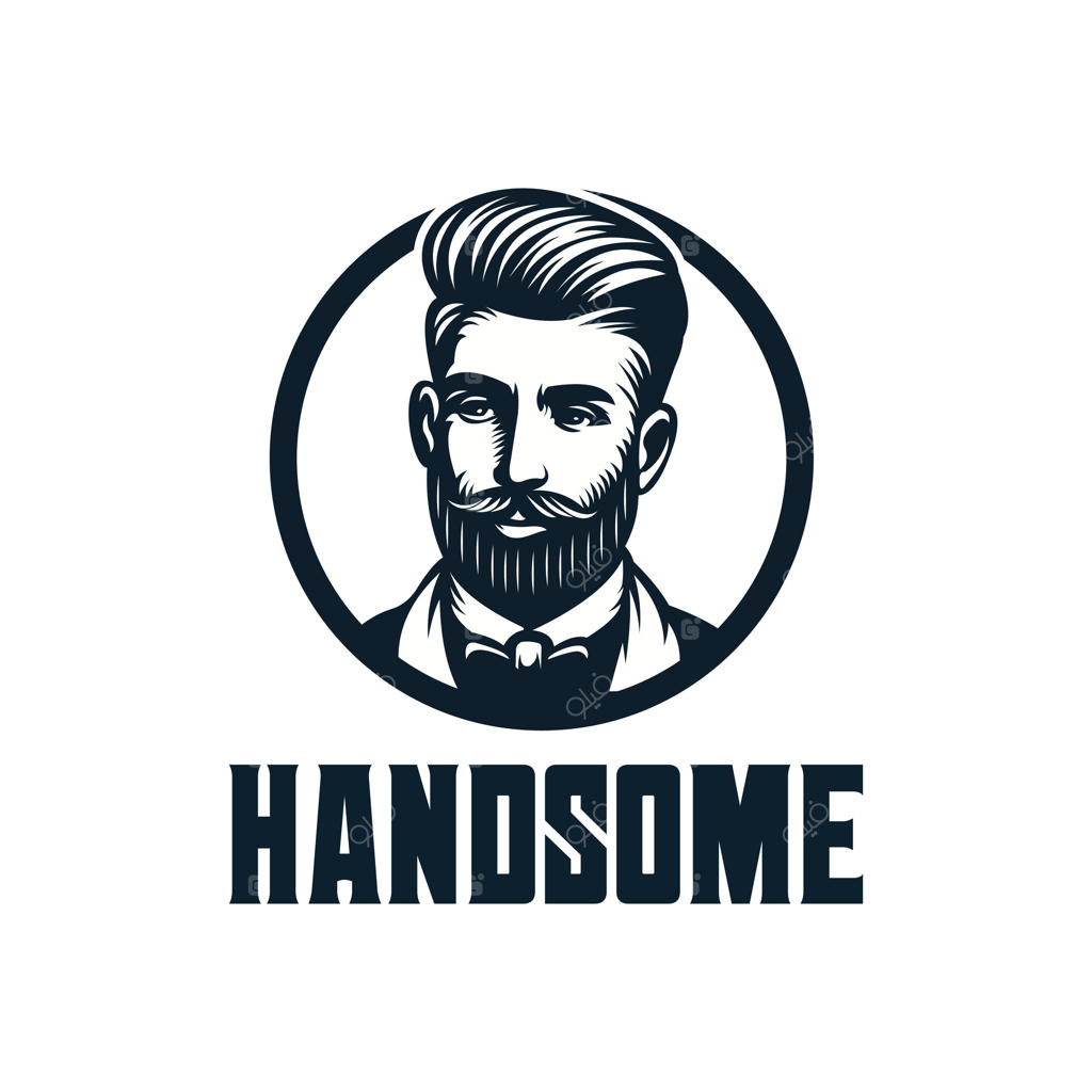 تصویر لوگو آرایشگر مرد جذاب