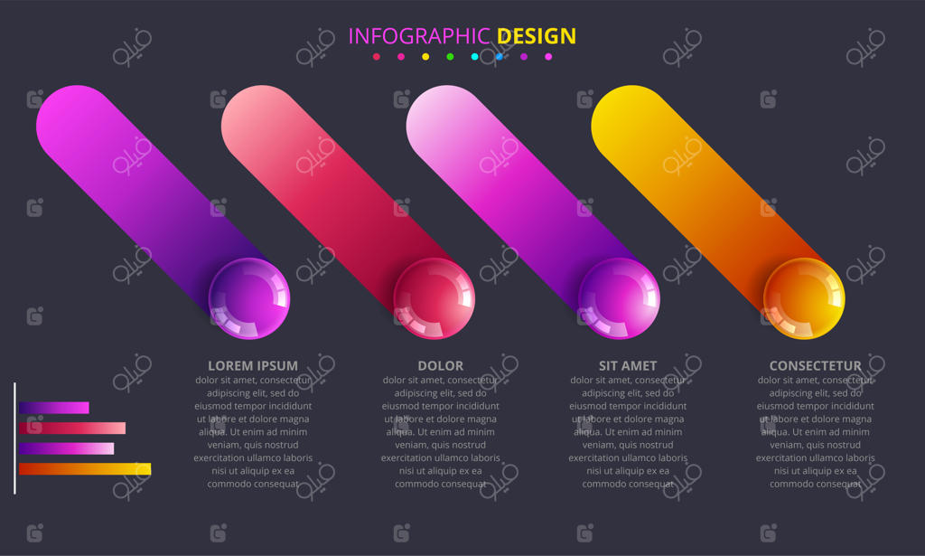 طرح مفهومی اینفوگرافیک‌های کسب‌وکار با توپ.