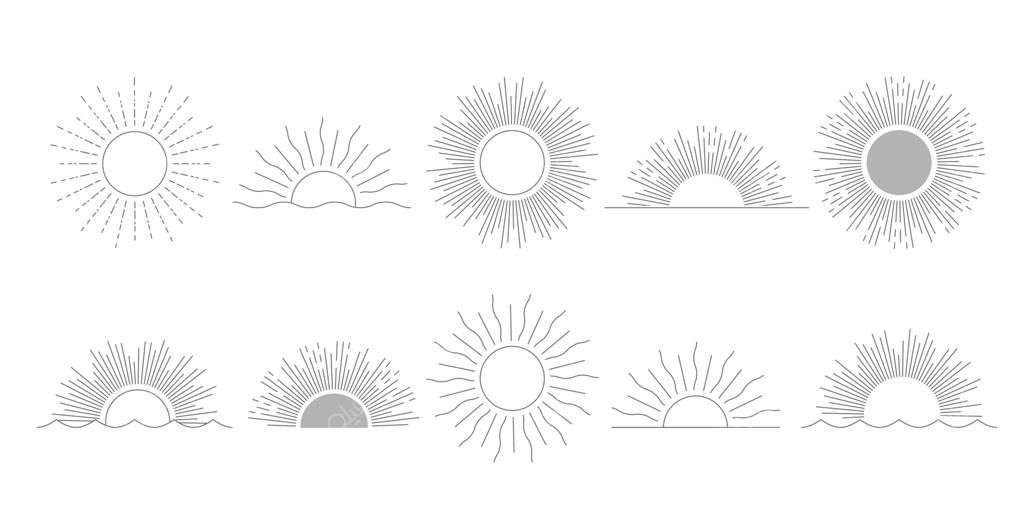 الگوهای طراحی لوگوی خورشید به سبک بوهو و مینیمال