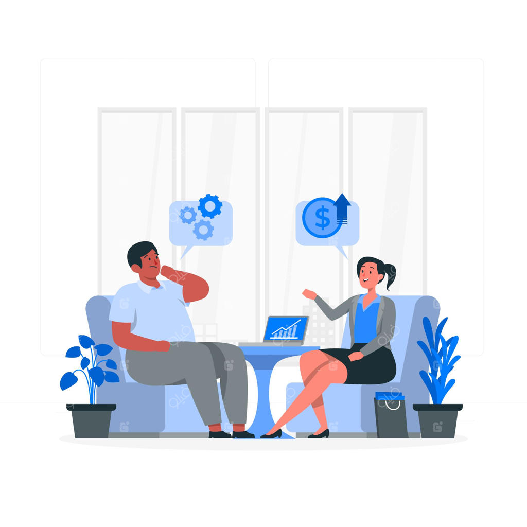 تصویرسازی مفهوم فروش مشاوره‌ای