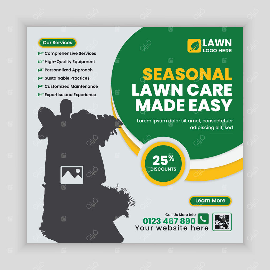 طراحی کاور شبکه‌های اجتماعی برای خدمات باغبانی و نگهداری محوطه شرکتی