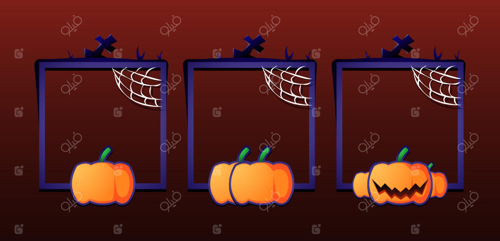 مجموعه قاب‌های مرزی هالووین برای عناصر رابط کاربری بازی