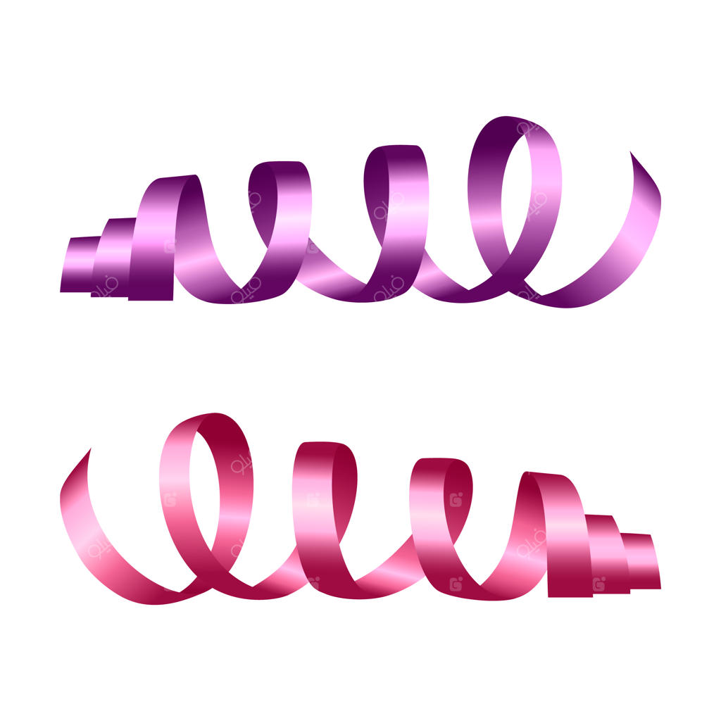 مجموعه‌ای از روبان‌های براق و چرخان.