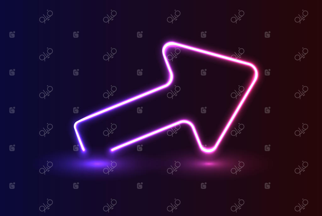 بنر وکتور واقع‌گرایانه فلش نئونی بر روی پس‌زمینه تاریک