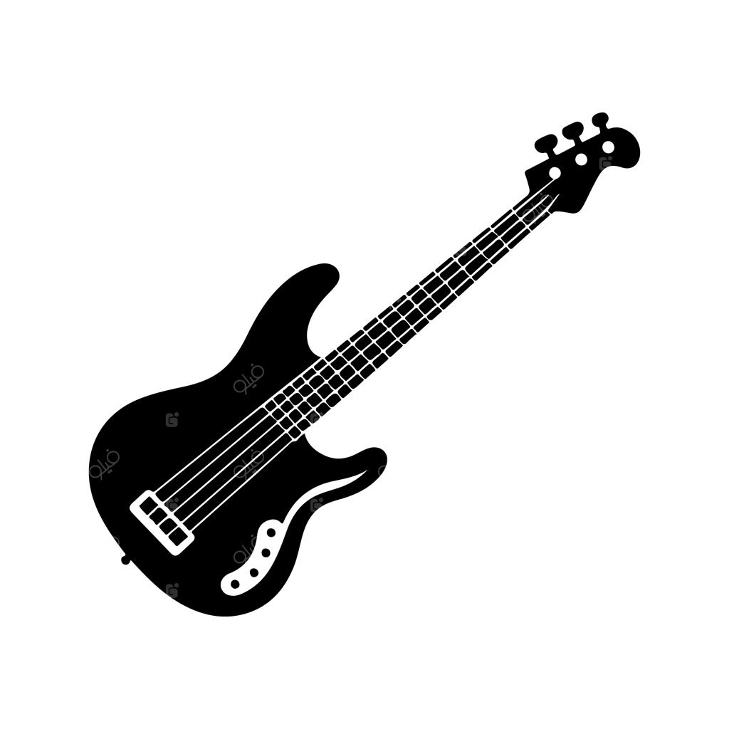 تصویرسازی وکتور سیلوئت گیتار باس