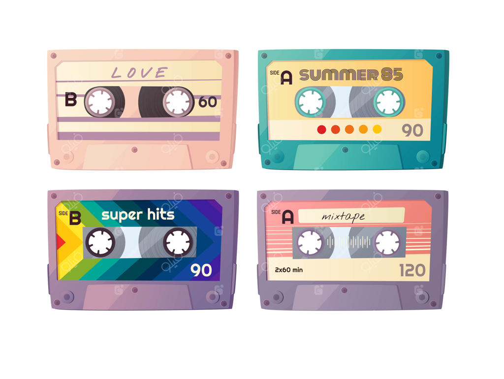 مجموعه کاست‌های صوتی نوستالژیک.