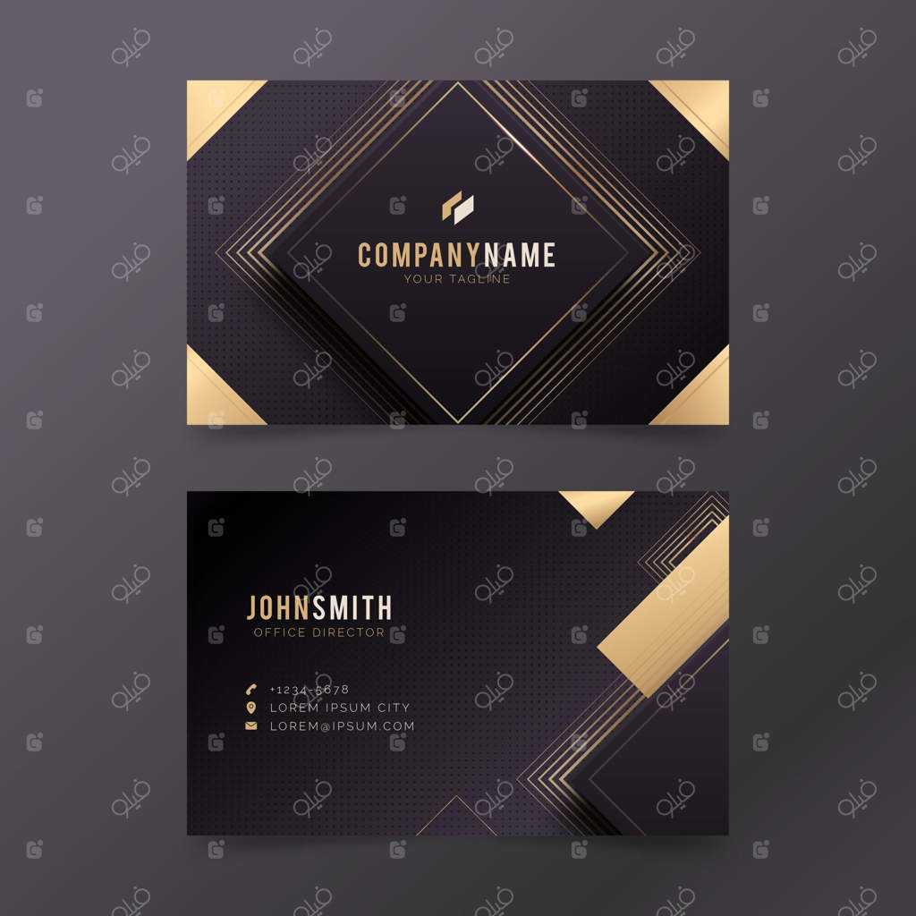 قالب کارت ویزیت لوکس با طرح گرادیان طلایی