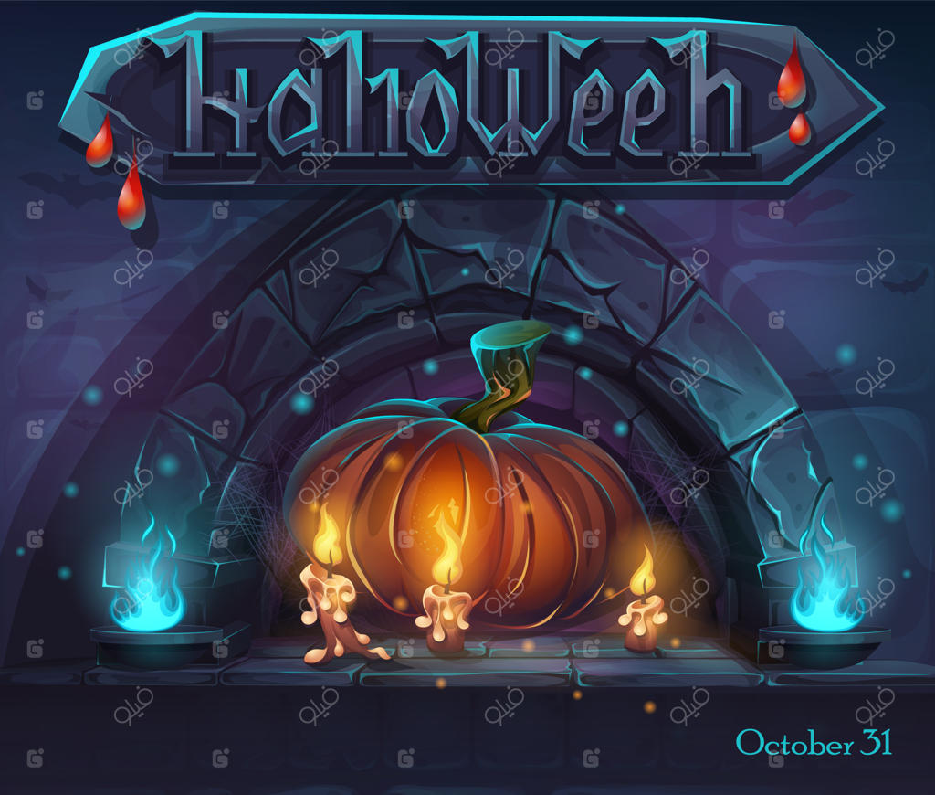پس‌زمینه با تم هالووین